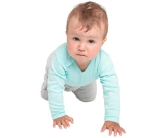 New Baby Classic II pilkas kūdikio bodis su žvaigždutėmis, dydis 74 (6-9 mėn.)