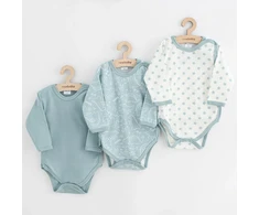 New Baby Classic II Uni 3 vnt. pilno užsegimo bodis mėtų spalvos, dydis 62 (3-6 mėn.)
