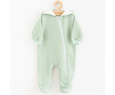 New Baby Comfort muslininis kombinezonas su gobtuvu, šalavijų spalvos, dydis 80 (9-12 mėn.)