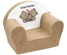 New Baby Cute Family cappuccino kūdikių kėdutė iš minky audinio
