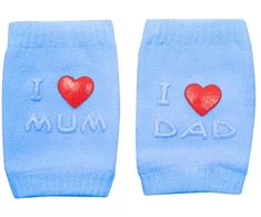 New Baby kūdikio kelių apsaugos su ABS „I Love Mum and Dad“, mėlynos spalvos