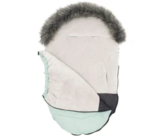 New Baby kūdikio seilinukas su kailiuku, dulkiškai žalias