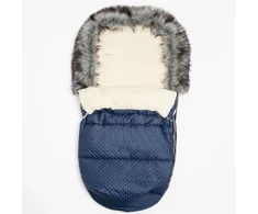 New Baby Lux mėlynas vilnos žieminis paltas