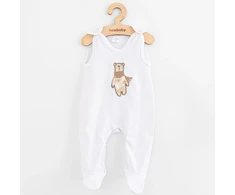 New Baby medvilniniai šliaužtinukai „Baltojo meškiuko“ motyvu, dydis 74 (6-9 mėn.)