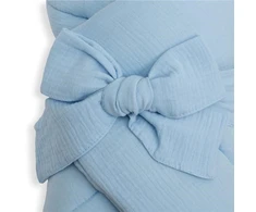 New Baby mėlynas muslino raišteliais surišamas apsiaustas