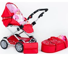 New Baby Monika Raudona 2in1 vežimėlis lėlėms