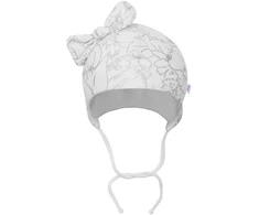 New Baby NUNU balta medvilninė kūdikio kepurė su lanku, dydis 74 (6-9 mėn.)