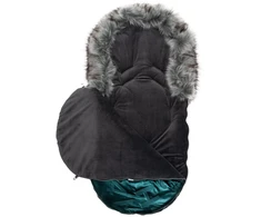 New Baby prabangus žalias kailinis paltukas su kailiu