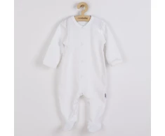 New Baby praktiškas baltos spalvos medvilninis berniuko kombinezonas, dydis 80 (9-12 mėn.)