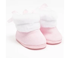 New Baby rožiniai žieminiai batukai kūdikiams (0-3 mėn.), dydis 0-3 mėn.