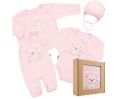New Baby Sweet Bear rožinis rinkinys motinystei, dydis 62 (3-6 mėn.)