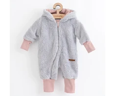 New Baby Teddy bear žieminis kombinezonas pilkos ir rožinės spalvos, dydis 62 (3-6 mėn.)