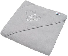 Baby Ono New Baby Vaikiškas frotinis rankšluostis su gobtuvu 80x80 pilkas meškiukas