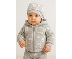 New Baby Winter times žieminė kepurė iš Wellsoft medžiagos su meškiuko paveikslėliu