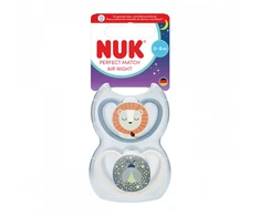 NUK čiulptukas Perfect Match Air Night FIREFLY/LION 0-6 mėn., 2 vnt.