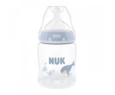 NUK First Choice termometru kontroliuojamas kūdikio buteliukas 150 ml, banginis