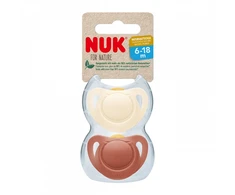 NUK For Nature latekso čiulptukai 6-18 mėn., 2 vnt., raudoni dėžutėje