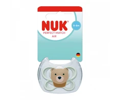 NUK Perfect Match Air BEAR čiulptukas 0-6 mėn., 1 vnt. dėžutėje