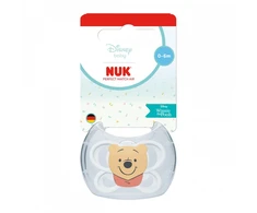 NUK Perfect Match Air čiulptukas Disney Bear Pú 0–6 mėn baltas