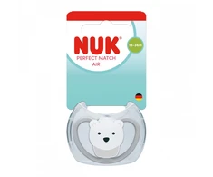 NUK Perfect Match Air POLAR BEAR čiulptukas, dydis 6-18 mėn., 1 vnt. dėžutėje