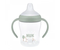 NUK Perfect Match Learner butelis 150 ml su silikoniniu snapeliu ir temperatūros kontrole, avinėlis
