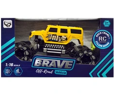 Nuotoliniu būdu valdomas geltonas visureigis Brave