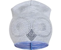 Pavasarinė kepurė New Baby Owl pilkai violetinė, dydis 86/92