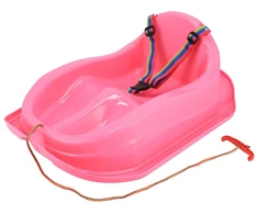 Plastikinės rogutės su atlošu Baby Mix MINI rožinės spalvos