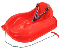 Plastikinės rogutės su atlošu Baby Mix MINI raudonos spalvos