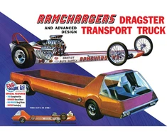 Plastikinis modelis 1:25 Ramchargers dragsteris ir sunkvežimis transporteris