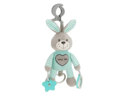 Pliušinis žaislas su vibracija Baby Mix triušis mėtų spalvos