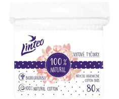 Popieriniai vatos pagaliukai Linteo, 100 % natūralūs, 80 vnt. maišelyje
