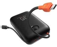 Išorinė baterija Veger K3 (W3018) PD QC3.0 35W 30000 mAh su integruotais C tipo laidais / Lightning juodas