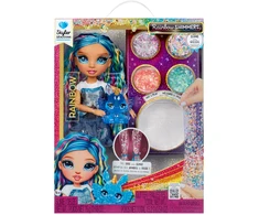 Rainbow High mados lėlė Rainbow Shimmers su gleivių masė Skyler (mėlyna)