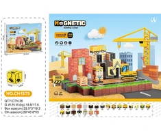 RAMIZ Magnetinių blokelių komplektas Statybvietė 100 vnt