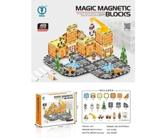 RAMIZ Statybvietės magnetinių blokelių rinkinys 48 vnt