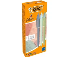 Rašikliai BIC 4 Colours mineralinių tonų rinkinys 12 vnt