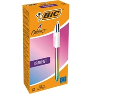 Rašikliai Bic 4 spalvų gradientiniai 12 vnt