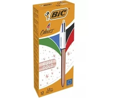 Rašikliai BIC 4 spalvų rožinio aukso 12 vnt