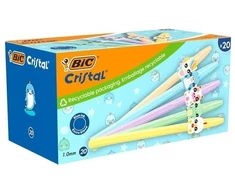 Rašikliai BIC Cristal Figurine 1 mm mėlyni 20 vnt