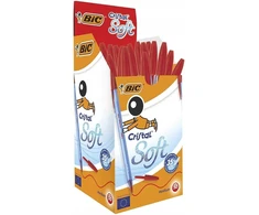 Rašikliai BIC Cristal Soft raudoni 50 vnt
