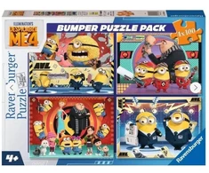 Ravensburger 2D dėlionė Minions 4x100 dalių