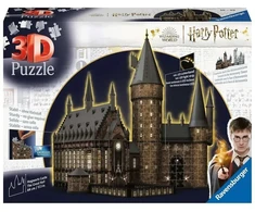 Ravensburger 3D dėlionė Hogvartso pilis – Didžioji salė, naktinė versija, 540 detalių 11550