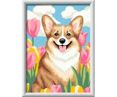 Ravensburger Piešimo rinkinys vaikams gėlėtas corgi modelis