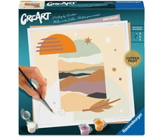 Ravensburger Spalvinimo rinkinys CreArt Boho Heights su blizgiu laku