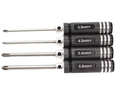 Rinkinys keturių kryžminių atsuktuvų 3,5–5,8 mm