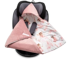 Šiltas vystyklas-antklodė automobilinei kėdutei New Baby rožinis