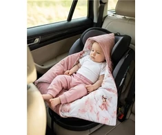 Šiltas vystyklas-antklodė automobilinei kėdutei New Baby Love Teddy Bear rožinis