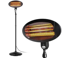 Sodo skėtis, elektrinis terasos šildytuvas, stovimas, pakabinamas, 2000W Bauerkraft
