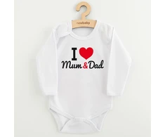 Spausdintas bodis New Baby I Love Mum and Dad, dydis 56 (0-3 mėn.)